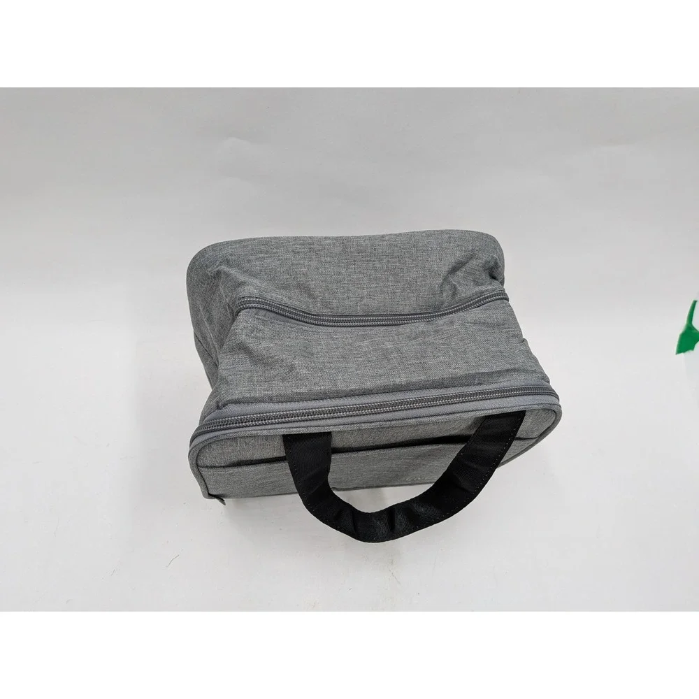 Invite.L Gray Insulated Lunch Bag Square Thermal Cooler Tote with Handles